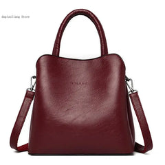 Large-Capacity Casual Shoulder Bag for Women, Leather Handbag