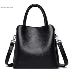 Large-Capacity Casual Shoulder Bag for Women, Leather Handbag