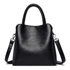 Large-Capacity Casual Shoulder Bag for Women, Leather Handbag