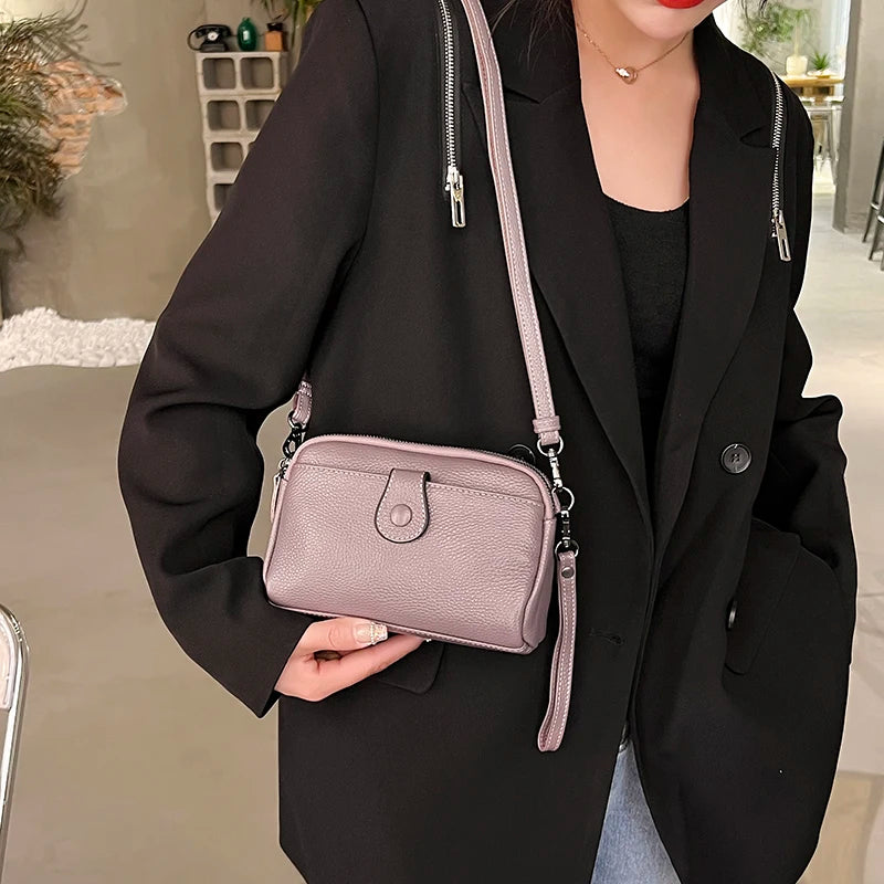 Soft Leather Messenger Bag Crossbody Bag Women Handbag