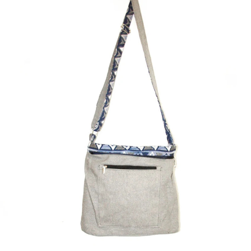 Bohemian Women's Shoulder Bag Crossbody Cotton Canvas Small Flap Handbag Purse