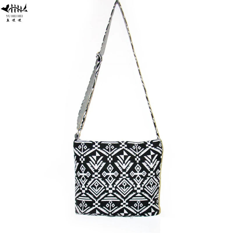 Bohemian Women's Shoulder Bag Crossbody Cotton Canvas Small Flap Handbag Purse