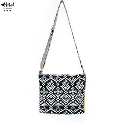 Bohemian Women's Shoulder Bag Crossbody Cotton Canvas Small Flap Handbag Purse