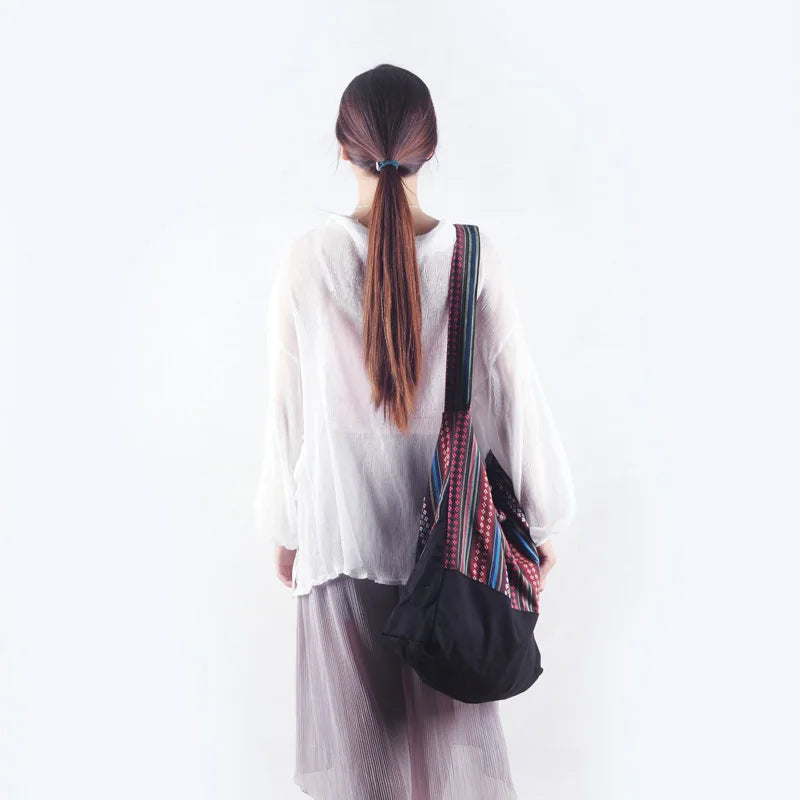 Bohemian Striped Women's Crossbody Messenger Shoulder Bag