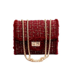 Youth Woolen Edge Women's Shoulder Bag Chain Bag CZ146