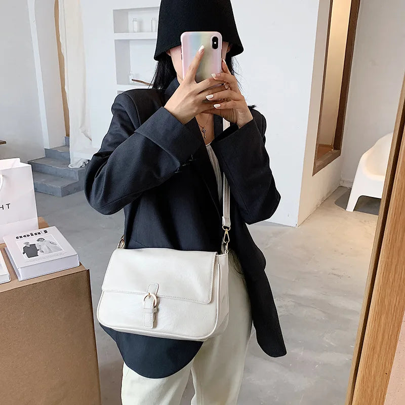 Small PU Shoulder Bag Messenger Bag for Daily Use