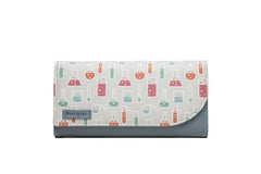 Puriti Long Wallet Small Fresh PU Leather Three Fold Large Capacity
