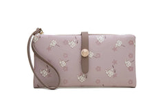 Purity Wallet Women's Long Small Fresh PU Printing Soft Surface Handbag