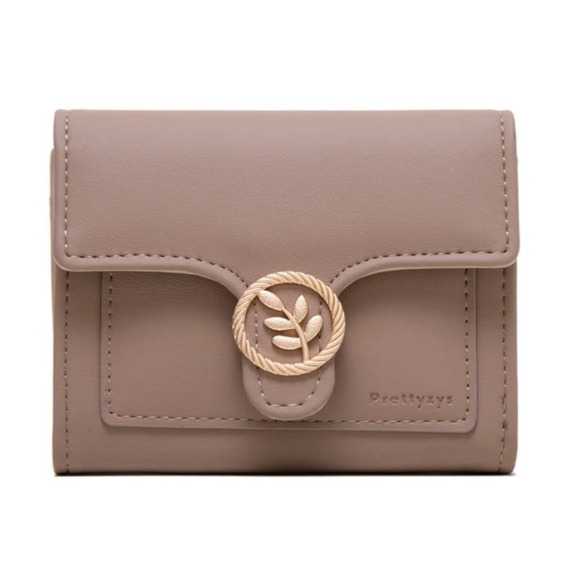 Purity Wallet Women's Short Zipper Buckle Fresh Leaf Bag