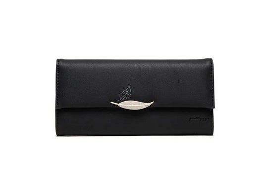 Purity Women's Long Wallet Leaf Design Zipper Buckle Handbag