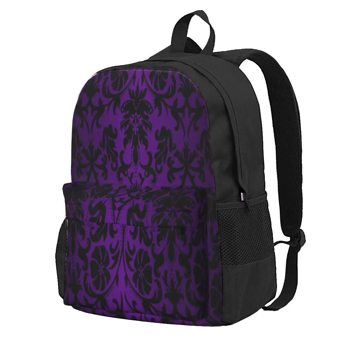 Purple Damask Pattern Backpacks Men's Women School Men's Backpack