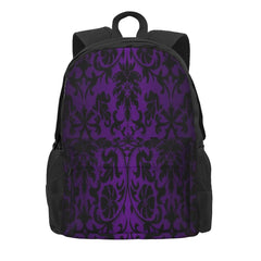 Purple Damask Pattern Backpacks Men's Women School Men's Backpack