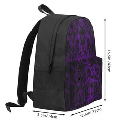 Purple Damask Pattern Backpacks Men's Women School Men's Backpack