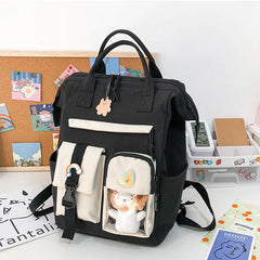 Purple Waterproof Backpack Women Candy Colors Fancy School Bags