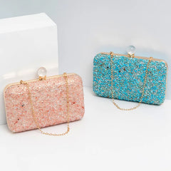 Purple Clutch Purse Colorful Evening Crossbody Shoulder Bag