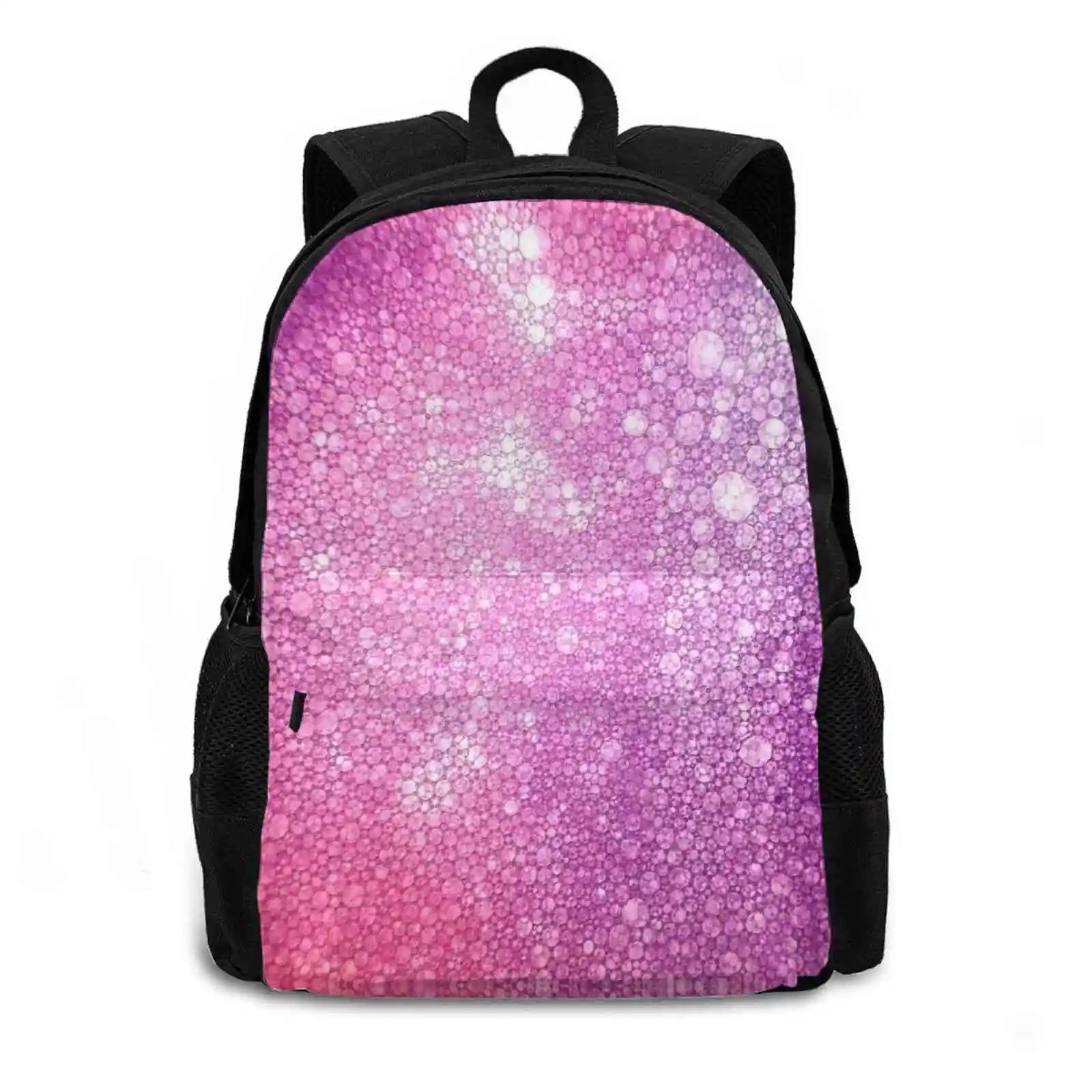 Purple Pink Foam Bubbles Microscope 40X Backpack Student School Laptop Travel