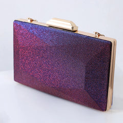 Purple Unique Evening Clutch Bags for Wedding Party Shoulder Handbags Purse
