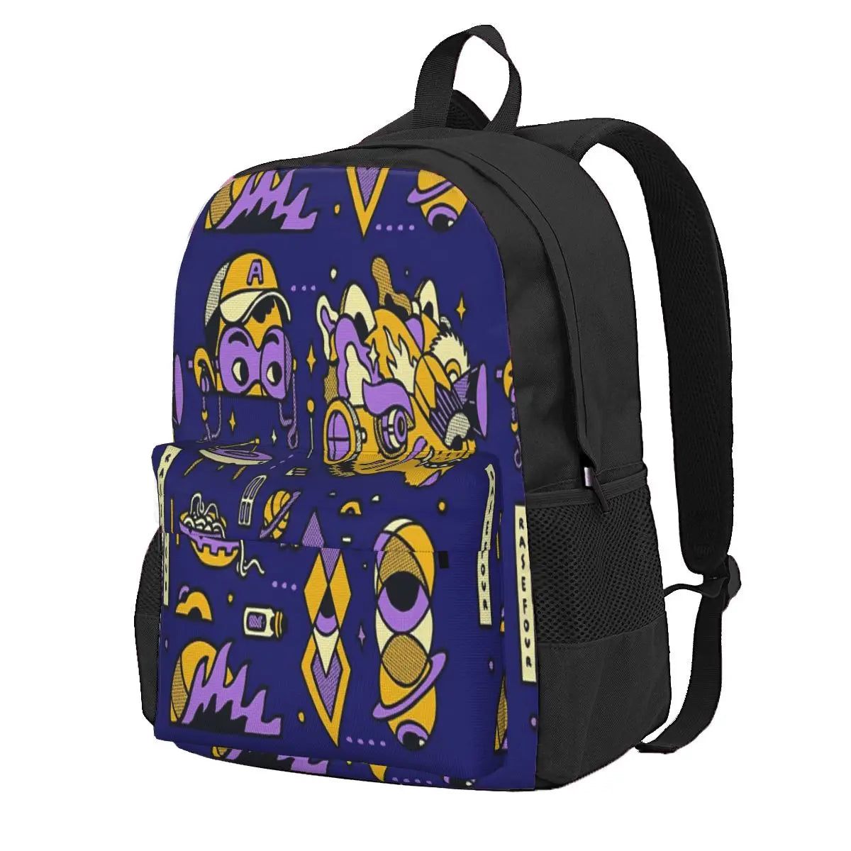 Purple Wolf Pack Backpack Men's Anime School Bag