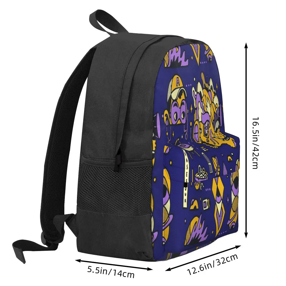 Purple Wolf Pack Backpack Men's Anime School Bag