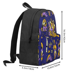 Purple Wolf Pack Backpack Men's Anime School Bag