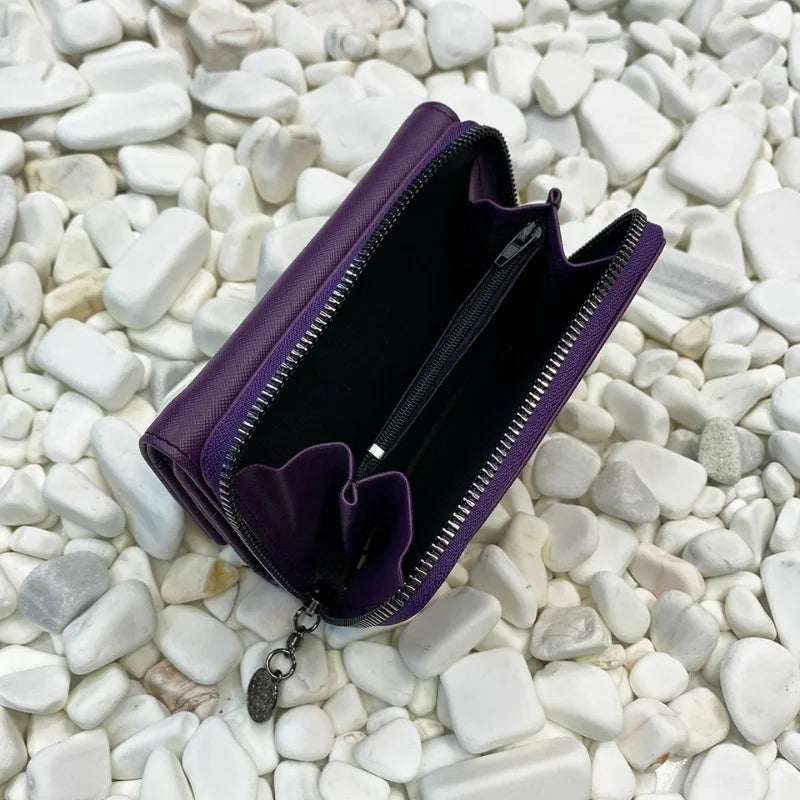 Purple Women's Leather Wallet Hand Bag