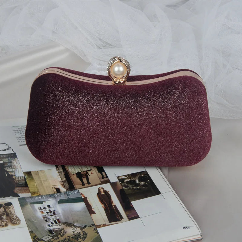 Green Tassel Evening Clutch Bag with Chain Strap