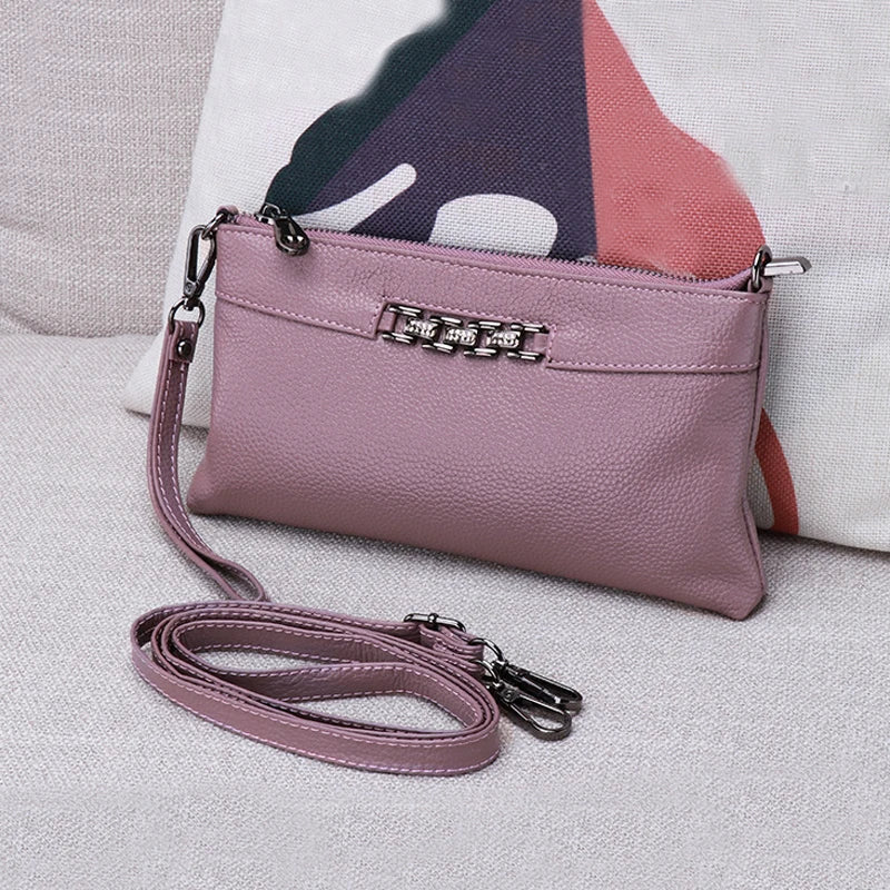 Envelope Clutch Bag Leather Women Messenger Bag Famous Female Shoulder Bag