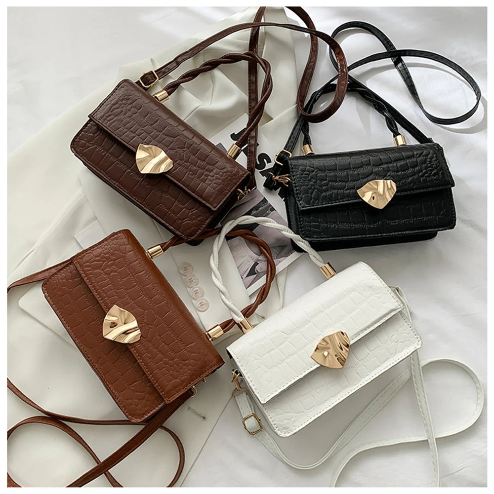 Crocodile Pattern Crossbody Bag Women Leather Messenger Totes Handbags