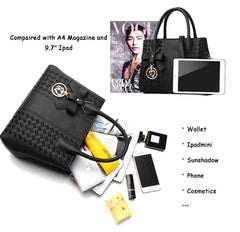 Women's PU Leather Top Handle Satchel Shoulder Tote Bag