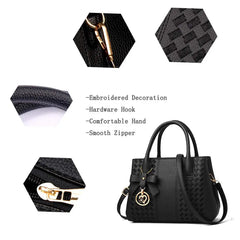 Women's PU Leather Top Handle Satchel Shoulder Tote Bag