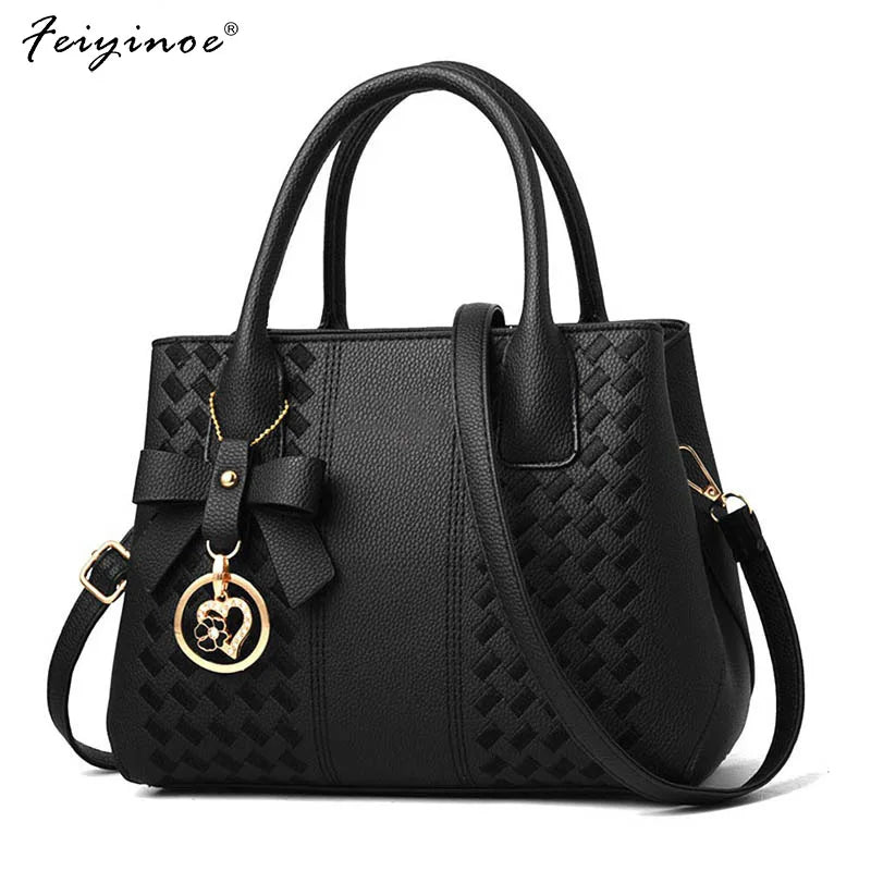 Women's PU Leather Top Handle Satchel Shoulder Tote Bag