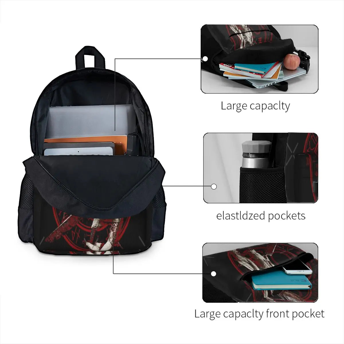 Pyramid Head Backpacks Men's Anime School Backpacks