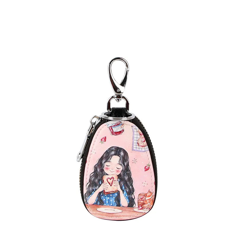 Cartoon Cat Key Bag PU Leather Key Wallets