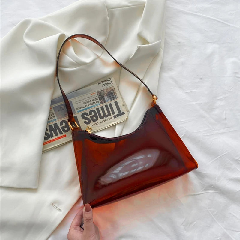 Clear Jelly Handbag Shoulder Bags for Women Evening Bag