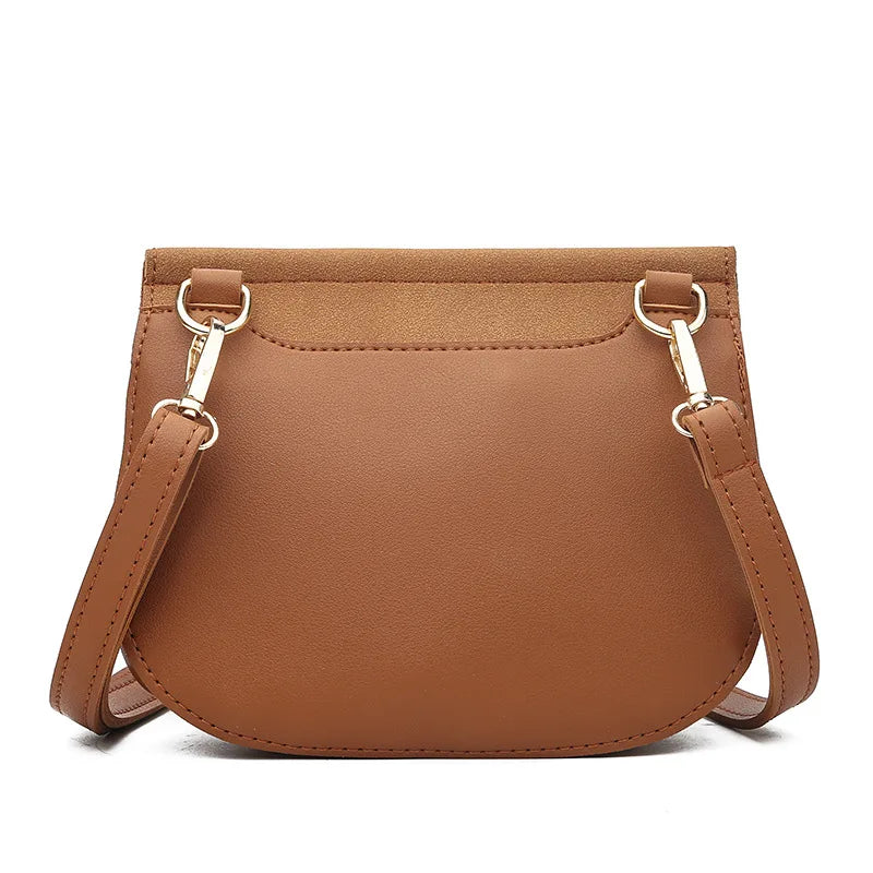 Women's Small Round Bag with Belt Buckle