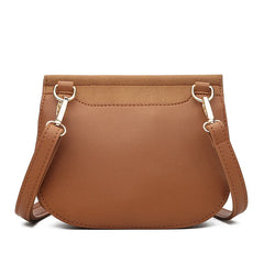 Women's Small Round Bag with Belt Buckle