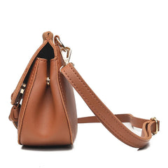 Women's Small Round Bag with Belt Buckle