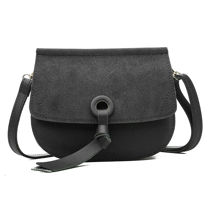 Women's Small Round Bag with Belt Buckle