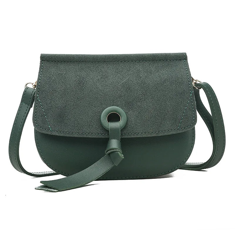 Women's Small Round Bag with Belt Buckle