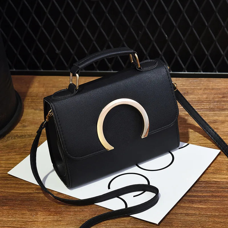 Winter Style Women's Messenger Bag with Metal Ring Buckle