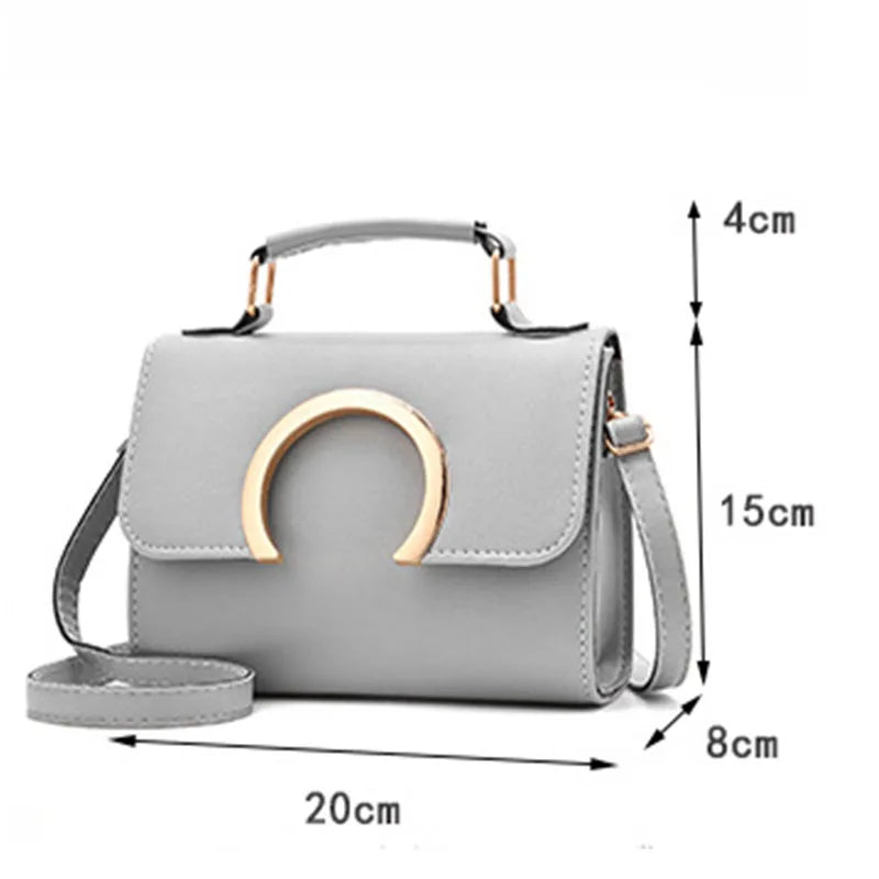 Winter Style Women's Messenger Bag with Metal Ring Buckle