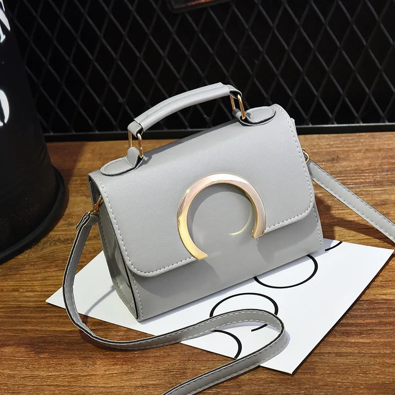 Winter Style Women's Messenger Bag with Metal Ring Buckle