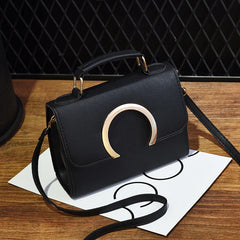 Winter Style Women's Messenger Bag with Metal Ring Buckle