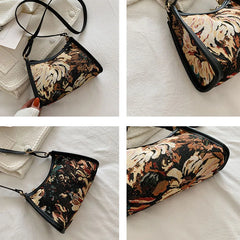 Canvas Portable Casual Oil Painting Shoulder Bag Winter Style