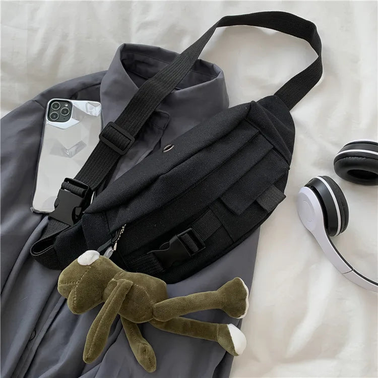 Qiaoduo Canvas Waist Bag Women Fanny Pack Shoulder Bag