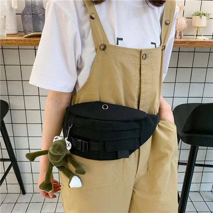 Qiaoduo Canvas Waist Bag Women Fanny Pack Shoulder Bag