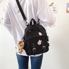 Qiaoduo Canvas Mini Backpack School Bag Shoulder Bag