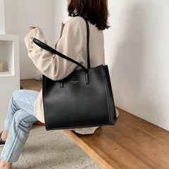 Qiaoduo Large Capacity PU Leather Top-handle Bag Women Purse High Shoulder Bag