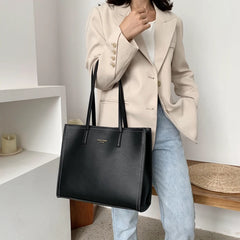 Qiaoduo Large Capacity PU Leather Top-handle Bag Women Purse High Shoulder Bag