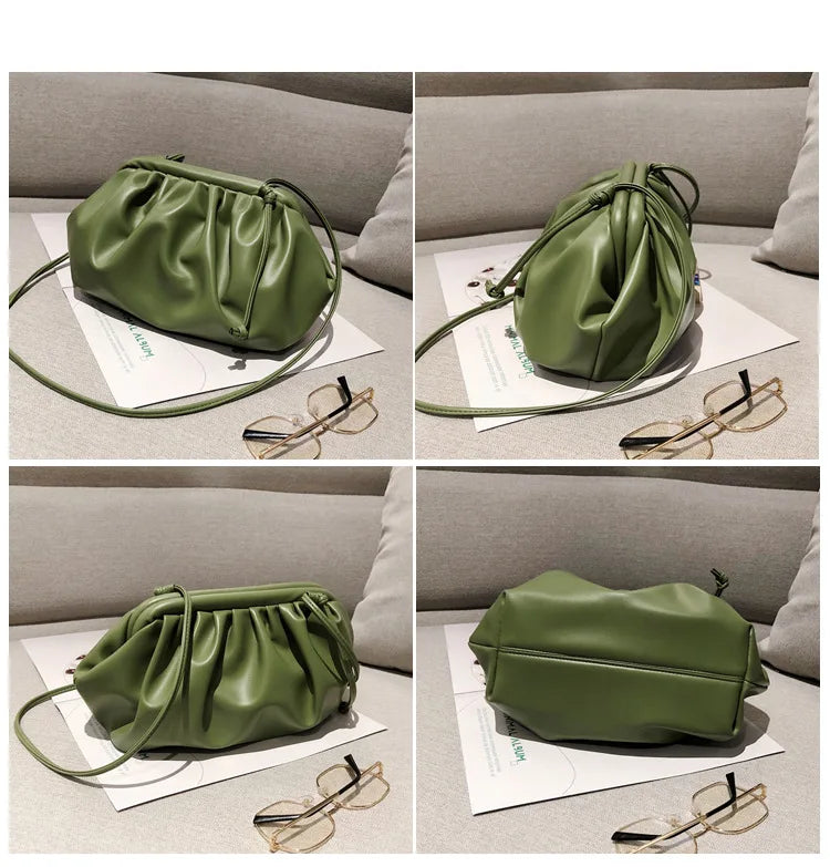 Qiaoduo Women Dumplings Shoulder Bag Retro Cloud Female Crossbody Shoulder Bag